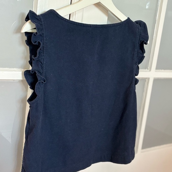 Navy Blue Roxy Ruffle Sleeve Button-Down Top - Picture 3 of 5